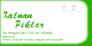 kalman pikler business card